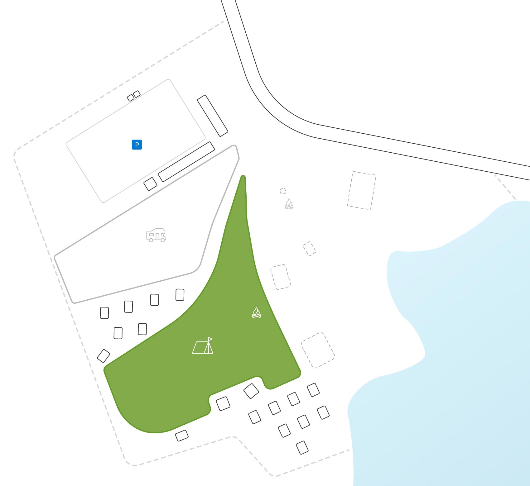 Camping site - placement on the resort grounds