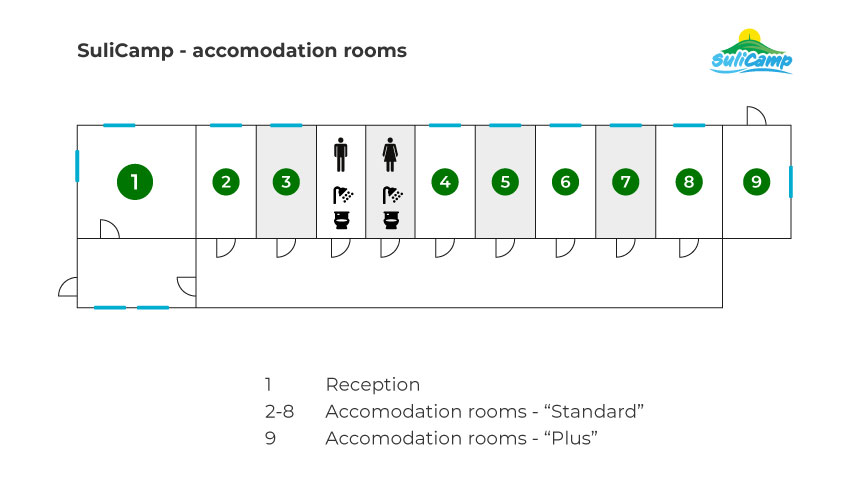 Arrangement of accommodation rooms